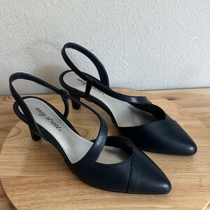 Easy Street Emerald Womens Round Closed Toe Stiletto Heel Pumps navy 7.5ww